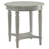 Antique Slate End Table with Bottom Shelf
