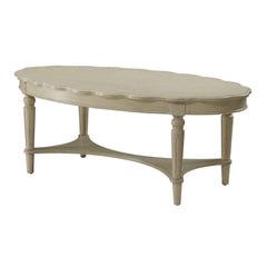 Antique White Coffee Table with Bottom Shelf