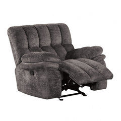 Dark Gray Finish Transitional Style Glider Recliner Track Pillow Top Arms High Density Foam Primary Living Room