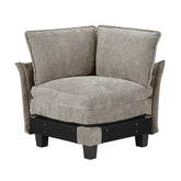 Modern Style Corner Seat Chair Chenille Fabric Upholstery Contemporary Living Room Furniture 1pc Durable Plywood Plush Comfort