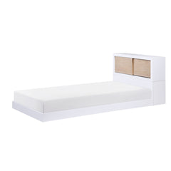 White Finish Twin Bed Bookcase Headboard Youth Bedroom Furniture 1pc