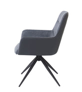 Hester Gray Fabric Arm Chair (Set of 2)
