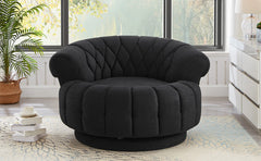 Swivel Accent Chair 360°Swivel Chair Sofa Barrel Swivel Chair Round Club Chair for Living Room and Bedroom, Black