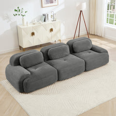 3-seat sofa premiumCorduroy Fabric fabric modular multi-combination anti-slip design no assembly curved armrests ergonomic support high-resilience sponge for living rooms bedrooms,Grey