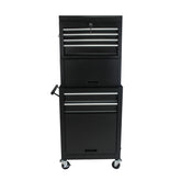 Tool Cabinet on Wheels, 6-Drawer Lockable Rolling Tool Chest w/ 4 Universal Wheels, 2 in 1 Detachable Tool Box Storage Organizer for Garage Workshop Repair Shop, Black
