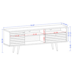 TV Stand in White and Rustic Brown