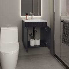 Bathroom Vanity 20.8" H, 2 Doors, Black Wengue - Bathroom
