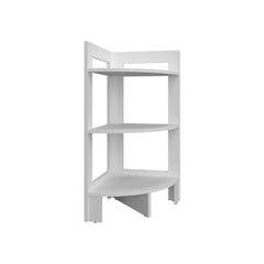 Side Table 31.70" H, with 3 Shelves, 3 Legs, White