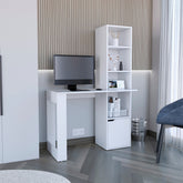 Writing Desk With Bookcase and Cabinet, White
