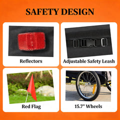 Foldable Animal Bike Trailer,Pet Cart Bicycle Carrier,Dog Bike Trailer