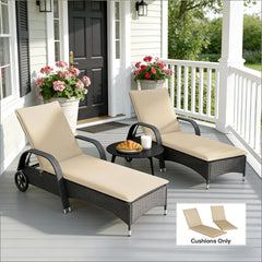Beige Chair Cushion Set,Foldable Chair Cushion Set of 2