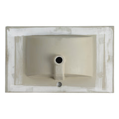 30 Inch Ceramic Vanity Top, 29.9"D x 18.3"W x 6.7"H, Glossy White(Only Basin)