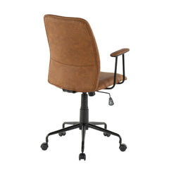 Fredrick Contemporary Office Chair in Brown Faux Leather by Lumisource