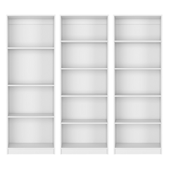 Blende 3 Piece Living Room Set with 3 Bookcases, White