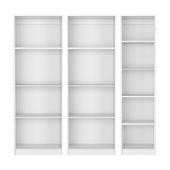 Trues 3 Piece Living Room Set with 3 Bookcases, White