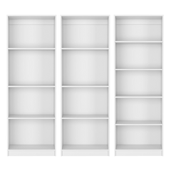 Chelton 3 Piece Living Room Set with 3 Bookcases, Matt Gray/ White