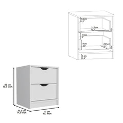 Raymer 2 Piece Bedroom Set, Nightstand + Dresser, White