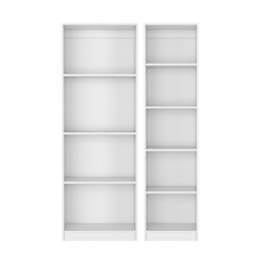 Benzoni Slim 2 Piece Living Room Set with 2 Bookcases, White