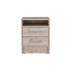 Nightstand Cartiz, Two Drawers, Light Gray Finish