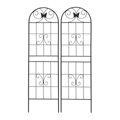 2 Pack Metal Garden Trellis 71" x 19.7" Rustproof Trellis for Climbing Plants Outdoor Flower Support Black