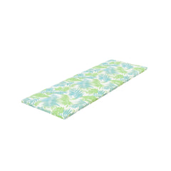 2" THICK FLORAL CHAISE LOUNGE CUSHION IN LEAF COCONUT - WATERPROOF FOLDABLE 2-PART DESIGN - FOR POOLSIDE, PATIO & GARDEN