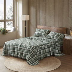 4 Pieces Full 100% Cotton Flannel Printed Sheet Set,Finton