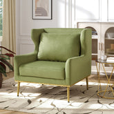 Modern Armchair Velvet Accent Chair Reading Chair Single Sofa Chair for Living Room, Bedroom, or Reading Corner, Green