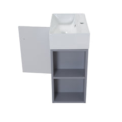 21.6" Wall-mounted Vanity Base Only, Open Shelf on the Right, Matt Grey GF-25V06-21MGR - W1573P446790