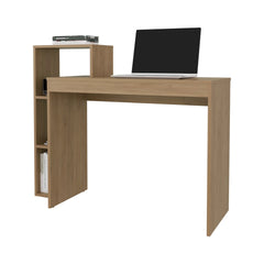 Natural Oak Computer Desk with Open Storage