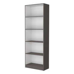 Matt Gray and White 5-Shelf Bookcase