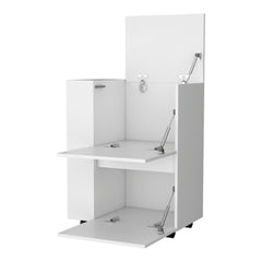White 2-Cabinet Bar Cart