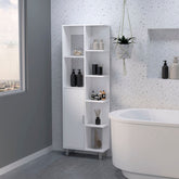 White 9-Shelf Linen Cabinet