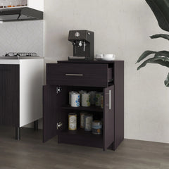 Wengue Kitchen Pantry in melamine with 2 doors and 1 drawer
