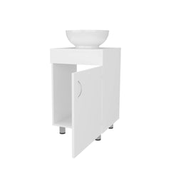 White Bathroom Vanity with Integrated Sink