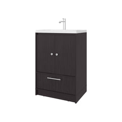 Wengue 2- Door Freestanding Bathroom Vanity with Sink and Bottom Drawer