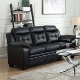 Eaton Casual Black Padded Sofa with Tufted