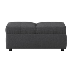 Gray Color Stylish 1pc Storage Ottoman Convertible Chair Foam Cushioned Fabric Upholstered Solid Wood Plywood Frame Living Room Furniture