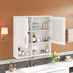 2-in-1 Bathroom Mirror Cabinet, 30 inch Wall Mounted Medicine Cabinet with Adjustable Shelves & Soft Close Doors, High-Define Mirror with Storage for Bathroom Vanity