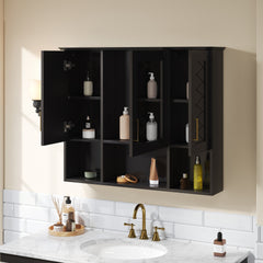 35 inch 2-in-1 Wall Mounted Medicine Cabinet with Adjustable Shelves & Soft Close Doors, High-Define Mirror with Storage for Bathroom Vanity