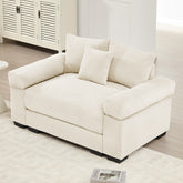 54.3" Oversized Cloud Modular Sectional Couch,Extra-Thick Armrests Good Resilience Cushions Ergonomic Design Premium Soft Corduroy Fabric,Easy Assembly For Living Rooms Study,Cream