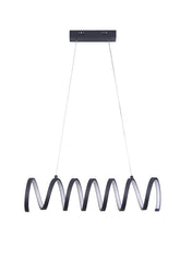 23"L X 6"H Spiral Loop Aluminum Integrated 14 W Led W/ Adjustable 47" - 12" Suspension Wire Modern Ceiling Pendant
