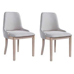 Wooden Dining Chairs Set of 2, Linen Upholstered Accent Kitchen Chair Dining Room Chairs, Farmhouse Style Dining Chair for Living Room/Dining Room, Beige
