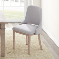 Wooden Dining Chairs Set of 2, Linen Upholstered Accent Kitchen Chair Dining Room Chairs, Farmhouse Style Dining Chair for Living Room/Dining Room, Beige
