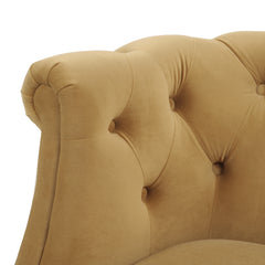 Katherine Tufted Accent Chair, Gold Velvet