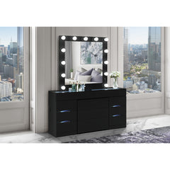 ELISA BLACK VANITY SET WITH STOOL
