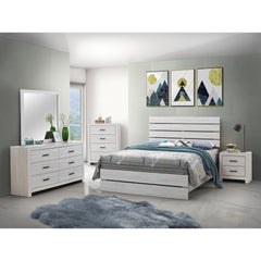 Geary White 5-piece Slatted Headboard Panel Bedroom Set