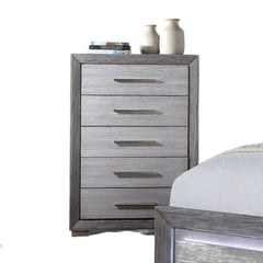 1pc Chest Transitional Style Bracket Legs Metal Ball Bearing Glides Bar Handles Gray Finish