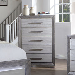 1pc Chest Transitional Style Bracket Legs Metal Ball Bearing Glides Bar Handles Gray Finish