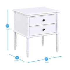 Emmett 2 Drawer Nightstand - White