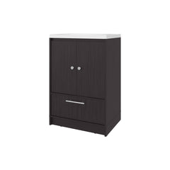 Sinclair Freestanding Bathroom Vanity with Sink, Two Doors and Bottom Drawer, Wengue